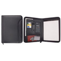 Leatherette Zippered Padfolio with Calculator